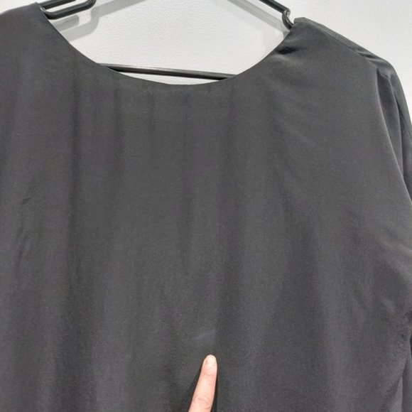 Aritzia Babaton Black Silk Scoop Neck Shift Dress Size 0 - Picture 4 of 9